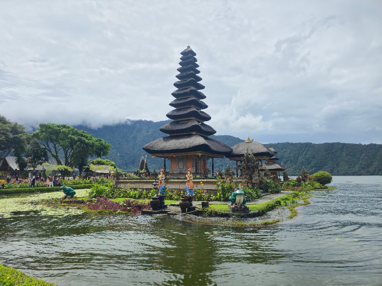 Iconic Ulun Danu Beratan Temple on the lake in Bali.