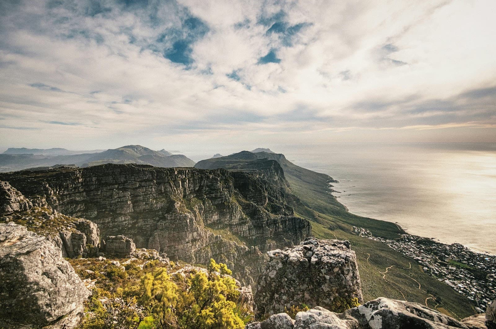The iconic Twelve Apostles coastline seen from Table Mountain.